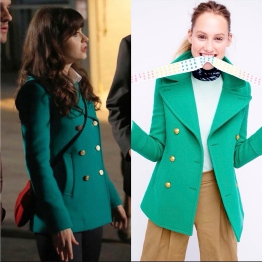 F26 J. Crew Majestic Pea Coat in Dublin Green